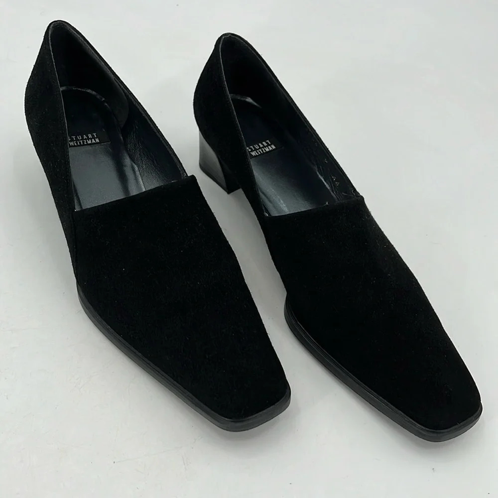 Stuart Weitzman Black Suede Heels - Size 9AA